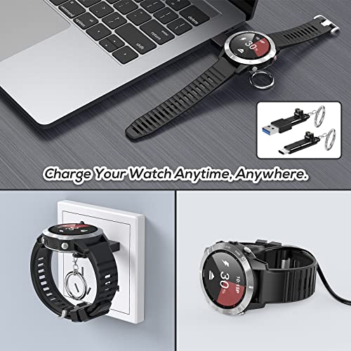 טעינה כבלים ומתאם עבור שעון גרמין עם ערכות מחברים USB C-C/A, ממיר מטען מהיר עבור Garmin Fenix ​​7 | 7S | 7x, Instinct